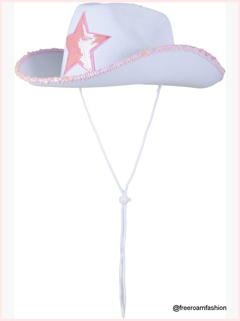 Cowboy Hat with Chin Strap, Felt Fabric, One Size